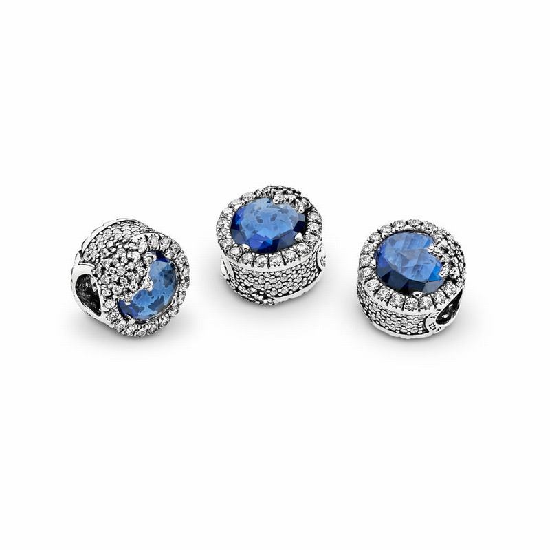 Pandora Dazzling Snowflake Charm - Sterling Silver/Blue/Mixed Stones/Cubic Zirconia - Canada | UO148